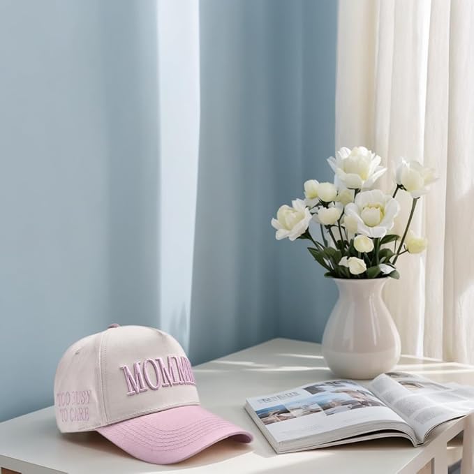 Women’s Mommin Trucker Hat – Vintage Two-Tone Ponytail Baseball Cap, Embroidered Adjustable Hat, Great Gift for Mom & Women