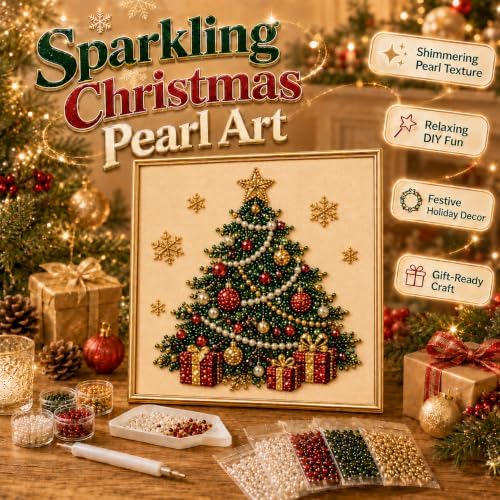 3 PCS Christmas Santa Claus Pearl Diamond Painting Art Kits,3D DIY Beads