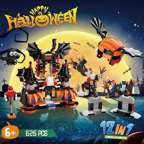 Halloween Party Favors Toy for Kids, Haunted House Building Blocks Set Gift