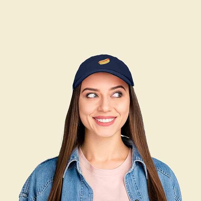 DALIX Hot Dog Hat Embroidered Mens Womens Baseball Cap