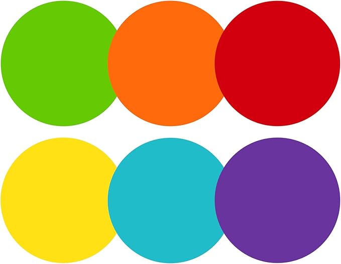 STARLIBOO 6" Round Large Colored Stickers Labels, Dots Circles Stickers by STARLIBOO