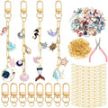 Tondiamo 266 Pcs Ocean Keychain Making Kit Summer DIY Keychain Craft Gift