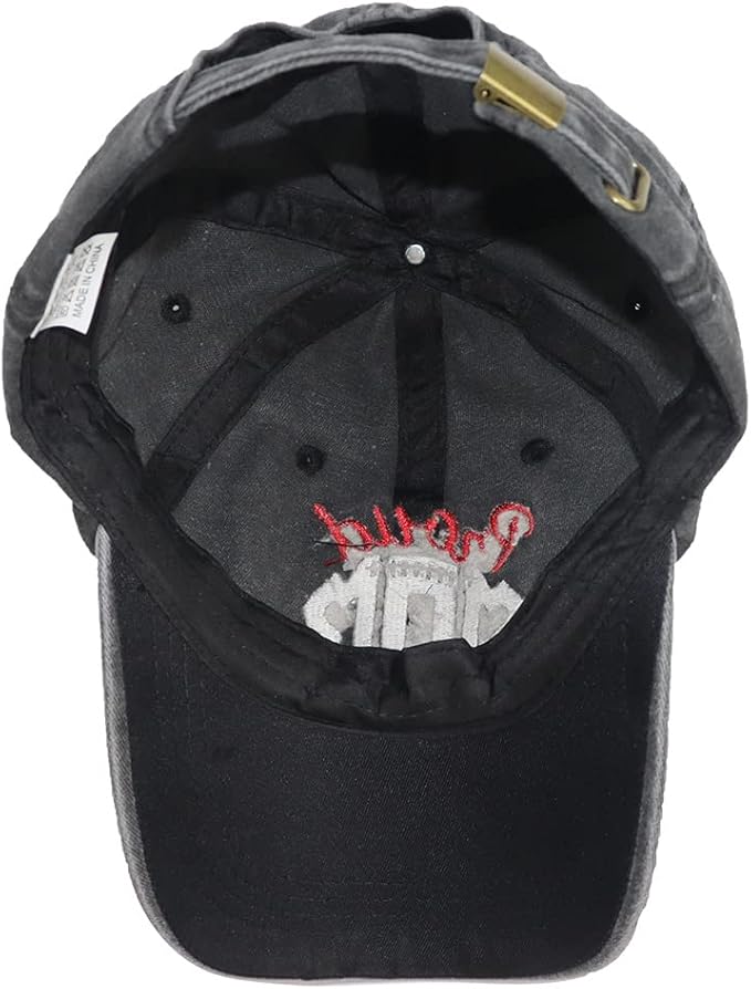 Funny Proud Softball Mom Hat for Women, Adjustable Embroidered Distressed Washed Cotton Baseball Mom Cap