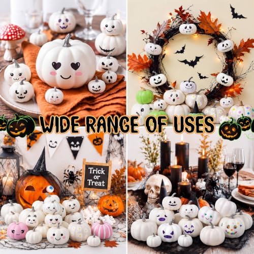 28 Pcs DIY Pumpkin Painting Kit for Fall Halloween 24 Foam Pumpkins Crafts