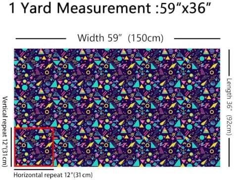 Erosebridal 80S 90S Fashion Style Fabric By the Yard, 3 Yards