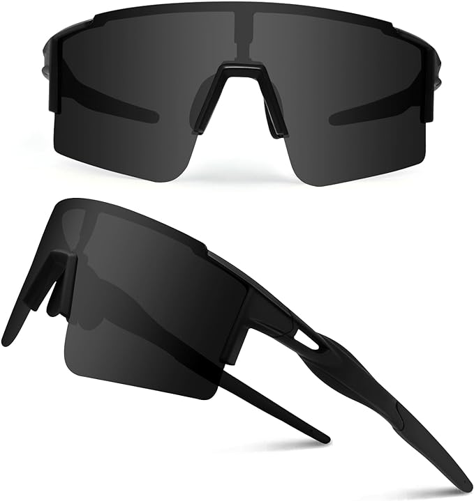 Ukoly Cycling Sunglasses for Men Women with 3 Interchangeable Lenses, Polarized Sports Sunglasses, Baseball Sunglasses