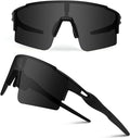 Ukoly Cycling Sunglasses for Men Women with 3 Interchangeable Lenses, Polarized Sports Sunglasses, Baseball Sunglasses