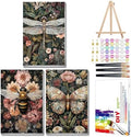 Mandun Insect Paint by Numbers Kit for Adults, 3 Pack, 7.8x11.8 inch
