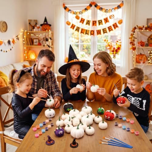 Simgoing 36 Sets Pumpkin Painting Kits Fall Halloween Crafts, Spooky Animal