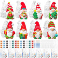 PullCrease 8 Pcs Christmas Gnome Ceramics to Paint Crafts Kit