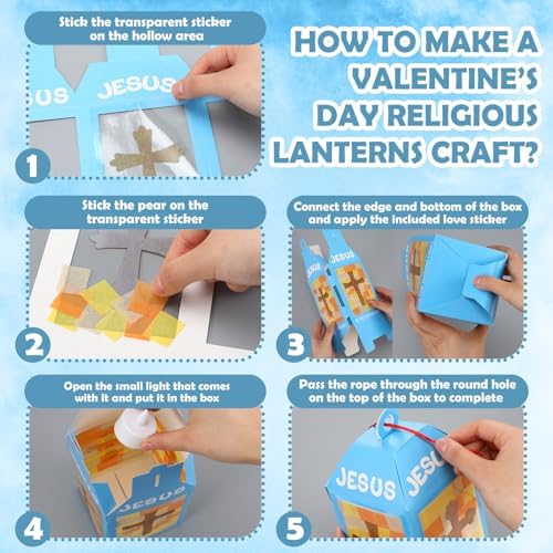 Simgoing 12 Sets Jesus is The Light Sunday School Lantern Crafts