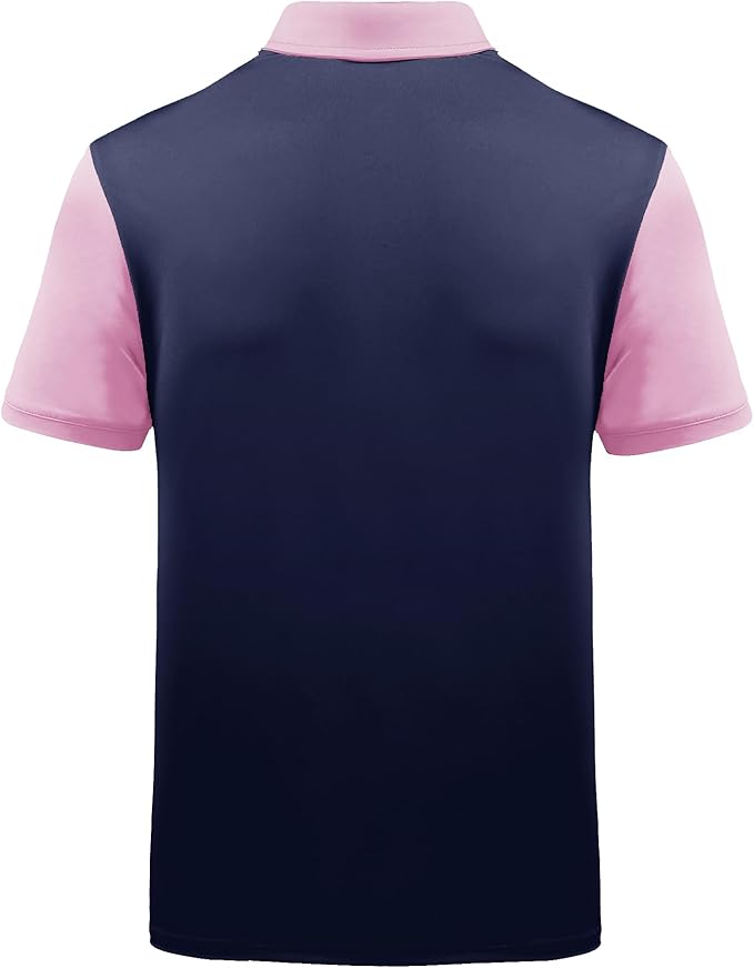 ZITY Mens Golf Shirt Short Sleeve Sport Moisture Wicking Performance Print Golf Polo Shirts for Men Collared Casual T-Shirt