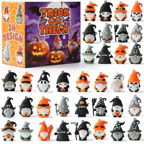 Mini Gnome Figures 36 Pcs - Halloween Party Favors, 1.6" Gnome Mini Figurines in Bulk for Dollhouse Decor, Keychains, Trick or Treat Gift for Kids, Girls, Boys, Adults