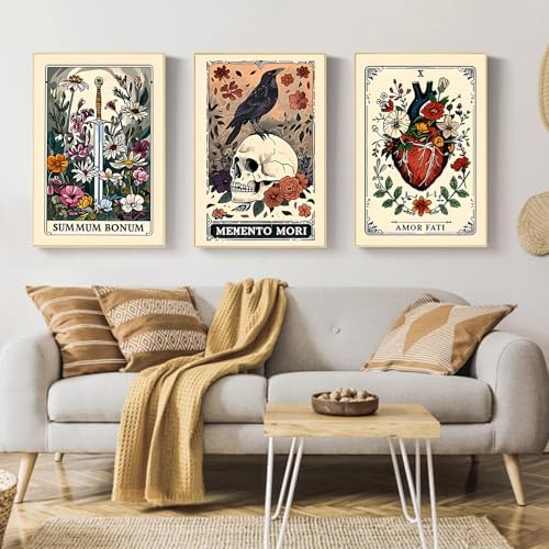 Mandun Tarot Paint by Numbers Kit for Adults, 3 Pack, 7.8x11.8 inch