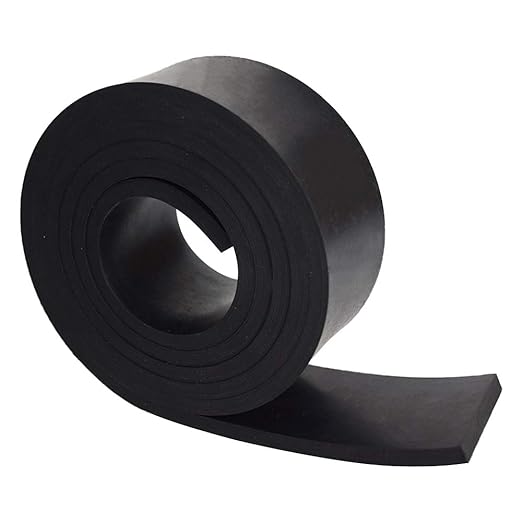 DOBTIM Neoprene Rubber Strips 1/4" Thick X 2" Wide X 5' Long, Solid Rubber by DOBTIM
