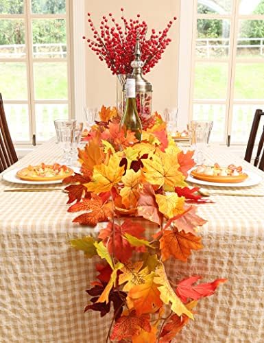 joyhalo 5 Pack Fall Leaves Garland Decorations for Home