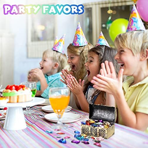 Hicarer 100 Pcs Colorful Toy Gems for Kids Pirate Treasure Chest Jewels
