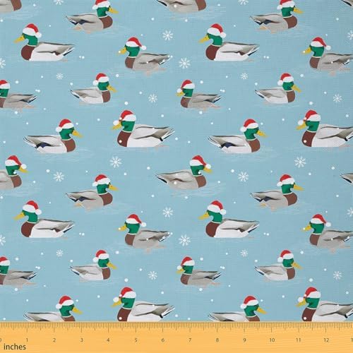 jejeloiu Merry Christmas Fabric by The Yard 1 Yard