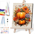 Fall Paint by Numbers for Adults with Framed Canvas-with Wooden Easel,Paint by Numbers Kits Framed Canvas,DIY Acrylic Oil Painting Kits with Brushes Nice Gift Box for Home Wall Decor(12x16 Inch)