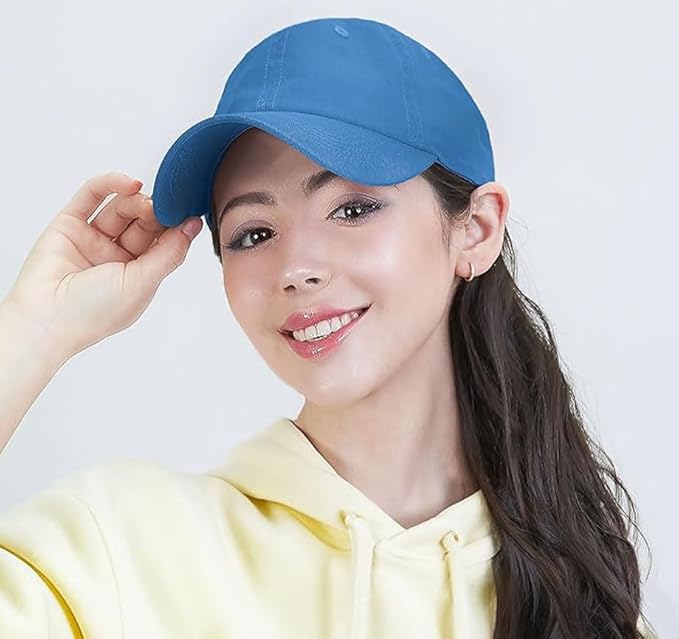 Cotton Baseball Cap Dad Hat – Washed Low Profile Adjustable Hat for Men Women Casual Outdoor Running Golf