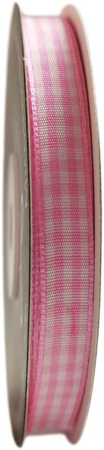Pink Gingham Plaid Checked Ribbon 25 Yards Each Roll 100% Polyester - Image 3