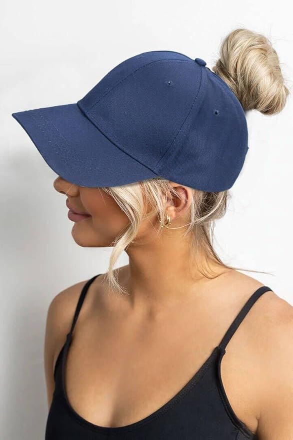 High Ponytail Baseball Hat - Women Messy Bun Hat, Sun Protection Ponycaps Retro Cap