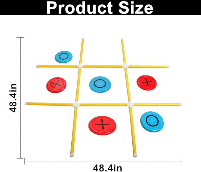 Giant Tic Tac Toe Game, Premium Portable PVC Framed Yard Toss Game, Large - Image 5