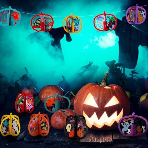 AceOrbit 60 Pcs Halloween Crafts Pumpkin, 6.69 x 7.87 Inch, Various Style