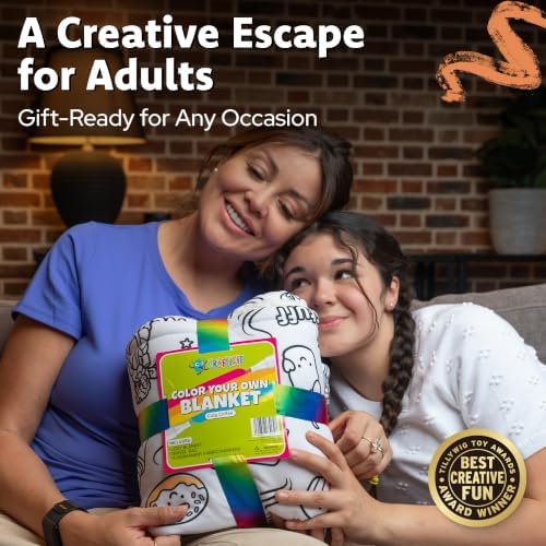 Craftikit Coffee Coloring in Blanket for Adults - Sherpa Throw -15 Markers