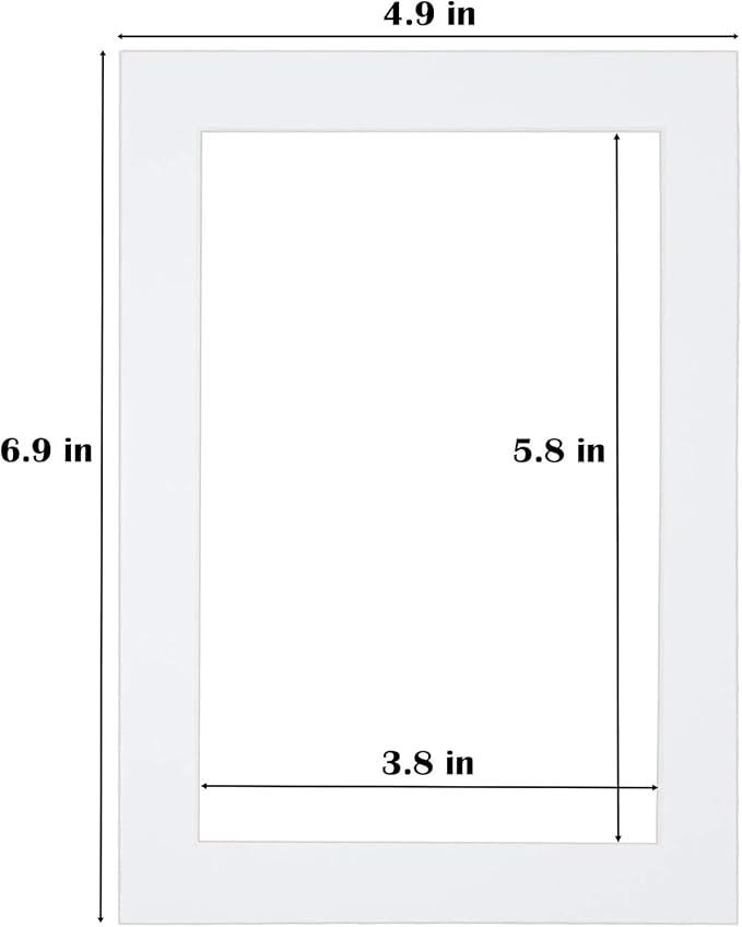Egofine 8x10 White Picture Mats Pack of 6, Frame Mattes - Image 2