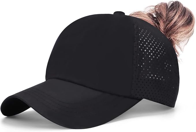 ZTL Women's High Ponytail Baseball Cap Performance Running Hat Quick Dry Mesh Sports Cap Unstructured Dad Trucker Hats