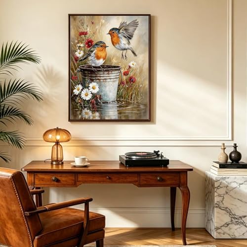 Cute Birds Paint by Number Adult, DIY Acrylic Painting Kits 16x20inch