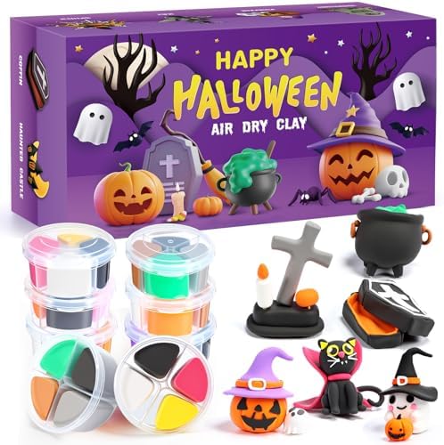 Capoda 24 Boxes Halloween Air Dry Clay Kits Modeling Clay for Kids Gifts