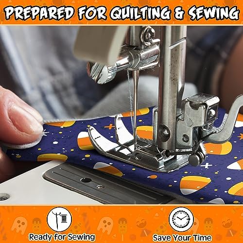 Panelee 40 Pcs Halloween Cotton Fabric 2.6x40in Pre Cut Quilting Strips