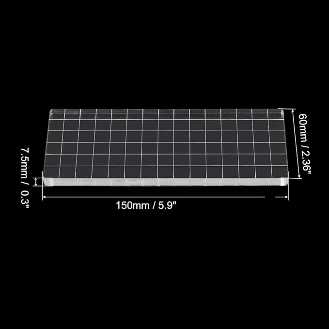 PATIKIL 6" x 3" Acrylic Stamp Block, 2 Pack Clear Stamping Block - Image 2