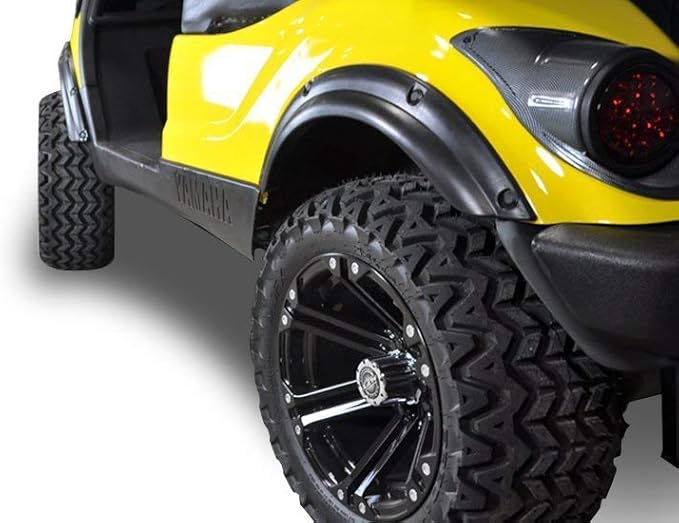 10L0L Golf Cart Front Rear Fender Flares for Yamaha G14, G16, G19, G22, with Metal Hardware, Set of 4(Not fit modified models)