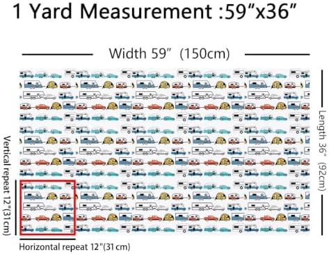 Erosebridal Camper Fabric By the Yard, 10 Yards