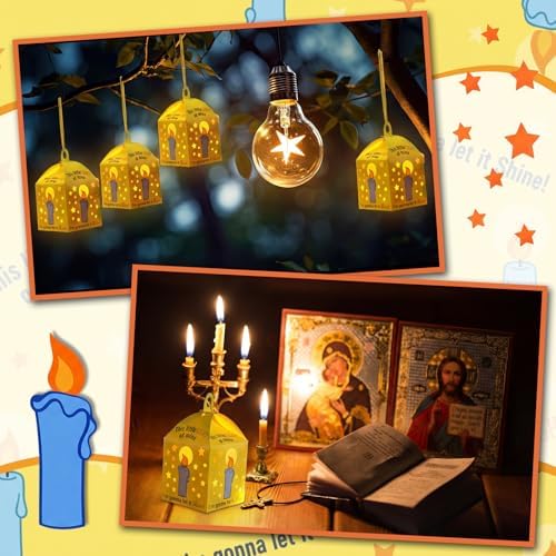 Simgoing 24 Sets Religious Candle Lantern Kit Sunday School Crafts