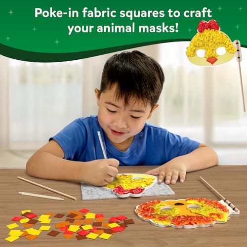 Skillmatics Poke-in Art – Animal Masks, Wood Craft Kit, Gift for Kids