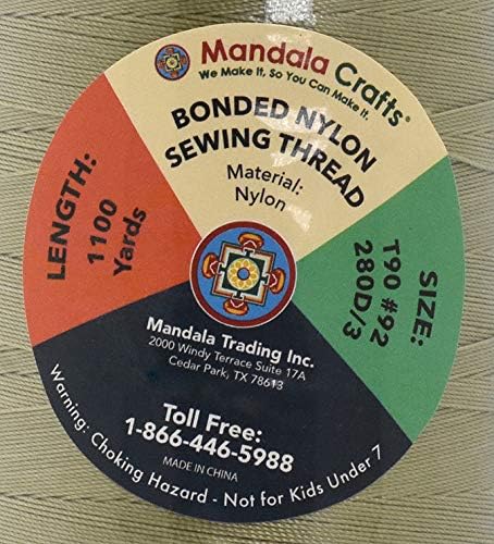 Mandala Crafts Bonded Nylon Thread Beige Heavy Duty Sewing Threads - Image 4