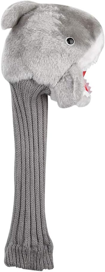 Tiiyee Shark Golf Head Cover, Animals Driver Headcover 3 5 Wood Putter Club Protector Funny Cartoon Plush Cloth Stylish Protection Long Neck for Adults Kids Golfer Men Women Lovers Gift Accessories