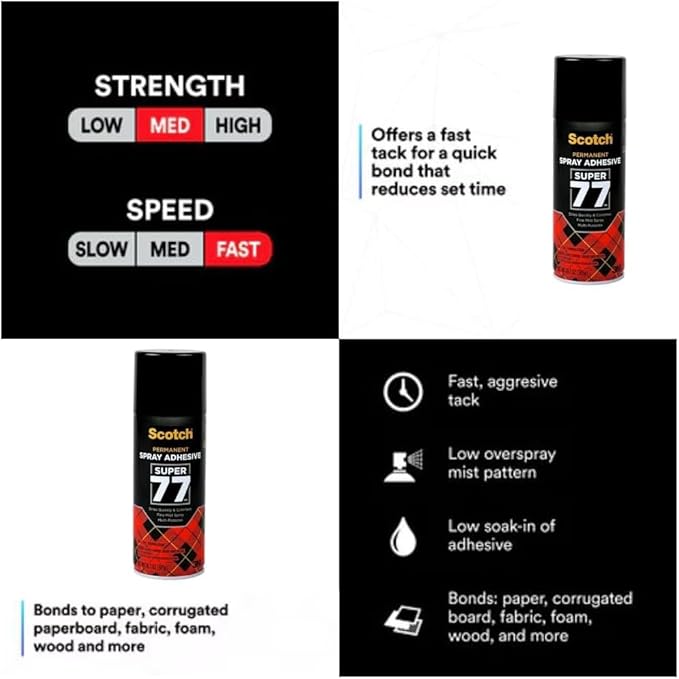 Scotch Super 77 Multipurpose Adhesive Spray, Bonds to Fabric, and More - Image 6