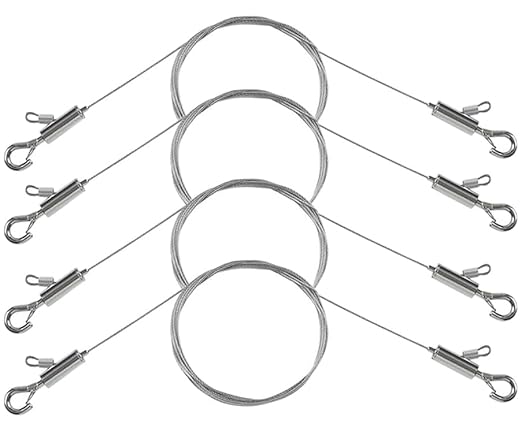 4PCS Adjustable Picture Hanging Wire 0.5m x 1mm Small Hooks, Picture Frame Wire by Stalishare