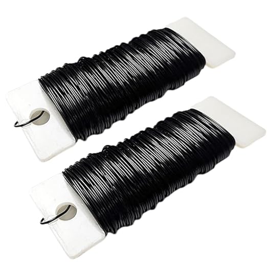 76Yards 22Gauge Black Metal Floral Wire Flexible Paddle Florist Garden Wire by Unknown