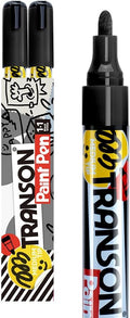 TRANSON 2 Black Permanent Paint Markers by Transon
