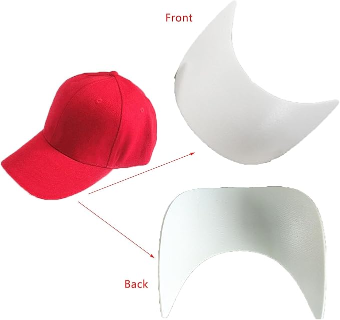 10 Pack Baseball Cap Visor Insert Shape Plastic Stand Tennis Hat Brim Replacement Liner Shaper for Unisex DIY Repair Hand Craft Sewing Caps Making Supplies Accessories White