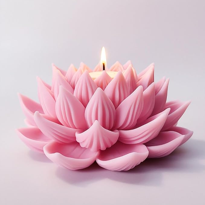 3D Lotus Candle Molds for Candle Making Supplies Flower Silicone Mold for - Image 3