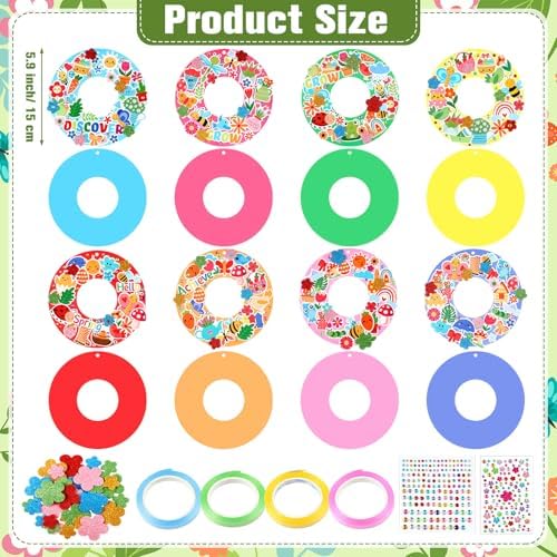 Hollowfly 48 Sets Spring Wreath Craft Kits, 8 Designs