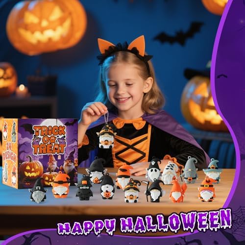 Mini Gnome Figures 36 Pcs - Halloween Party Favors, 1.6" Gnome Mini Figurines in Bulk for Dollhouse Decor, Keychains, Trick or Treat Gift for Kids, Girls, Boys, Adults