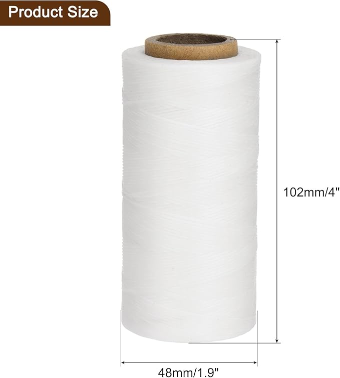 uxcell Leather Sewing Waxed Thread, 284 Yards / 260m 0.8mm 150D Flat Polyester - Image 6